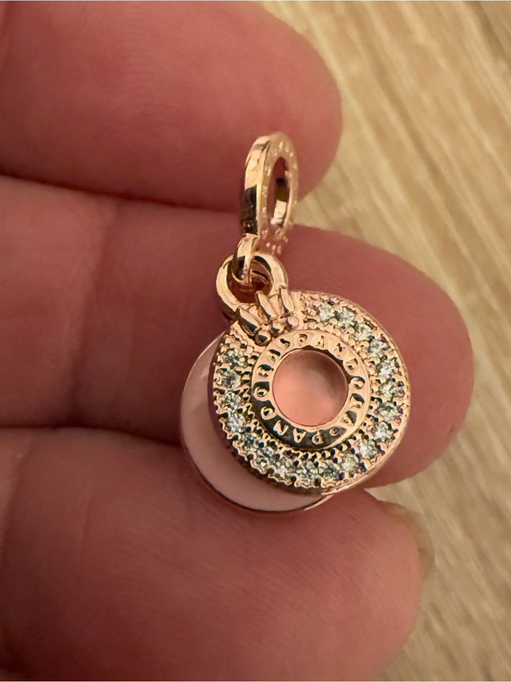 Pandora Rose Gold Pink Pavé Circle Charm